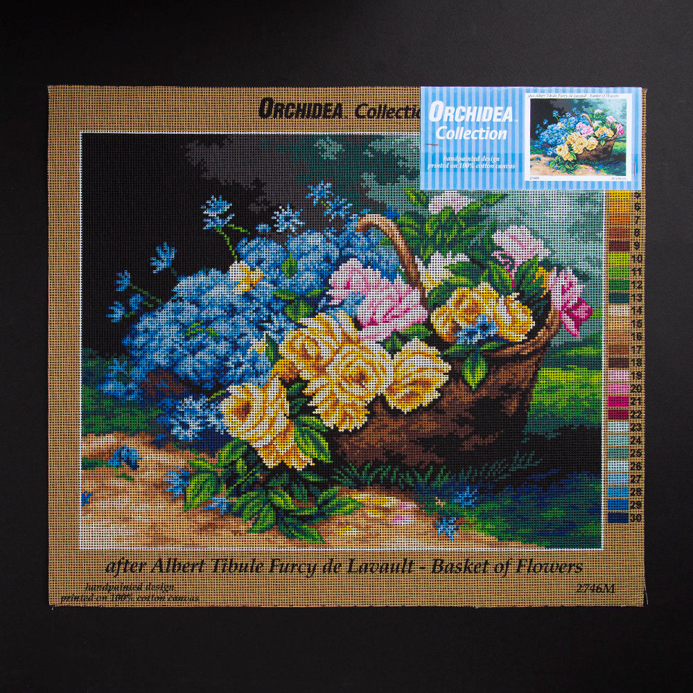 ORCHİDEA 40 x 50 cm Çiçek Sepeti Baskılı Goblen 2746M